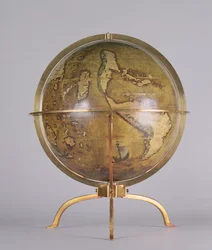 Terrestrische globe, een van een paar bekend als de 